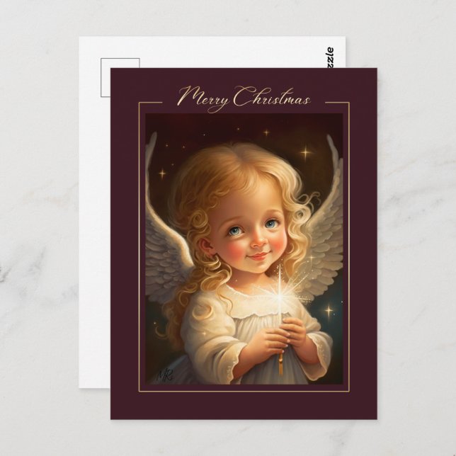 Merry Christmas. Little Christmas Angel  Postcard (Front/Back)