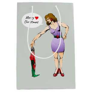 Merry Christmas Little Elf Medium Gift Bag