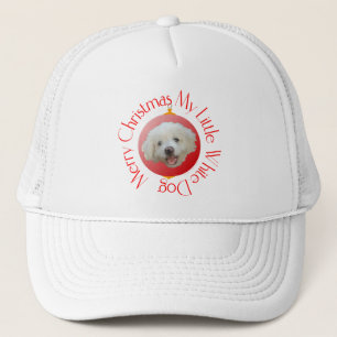 Merry Christmas Little White Dog Trucker Hat