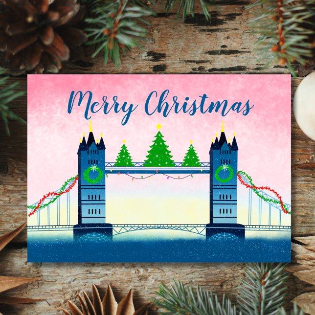 Merry Christmas London Tower Bridge Card (Creator Uploaded)