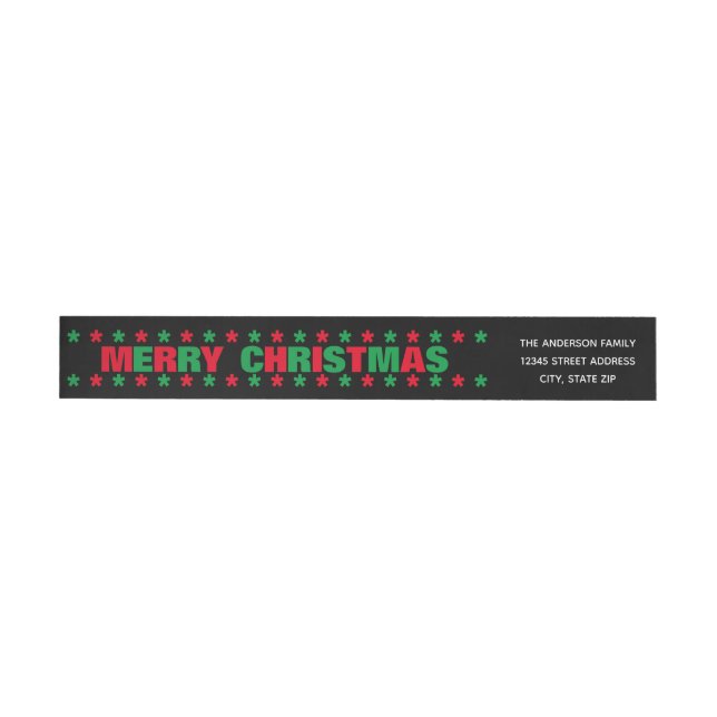 Merry Christmas -Long Return Address Label (Individual)