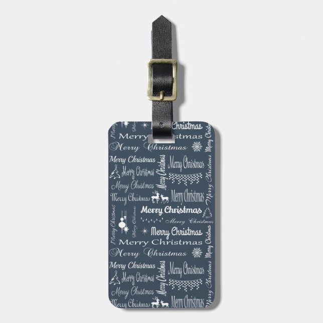 Merry Christmas Luggage Tag (Front Vertical)