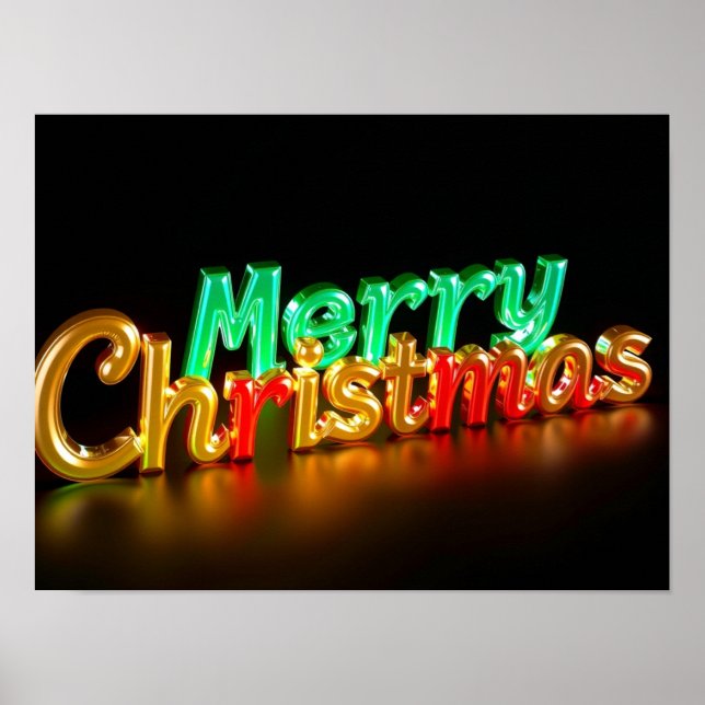 Merry Christmas Luxury Typography Poster Paper H06 (Front)