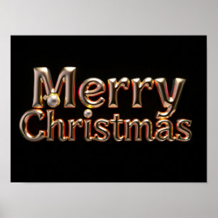 Merry Christmas Luxury Typography Poster Paper H12
