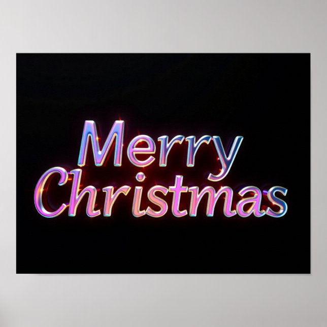 Merry Christmas Luxury Typography Poster Paper H14 (Front)