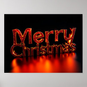 Merry Christmas Luxury Typography Poster Paper H20