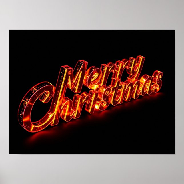 Merry Christmas Luxury Typography Poster Paper H28 (Front)