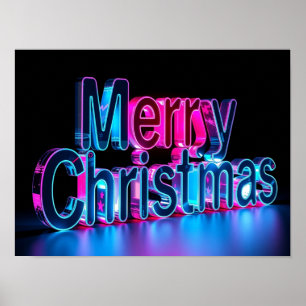 Merry Christmas Luxury Typography Poster Paper H41