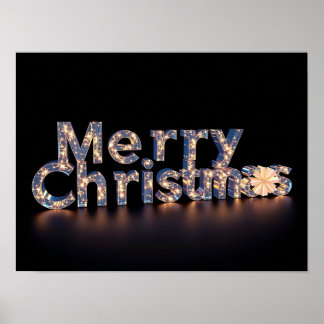 Merry Christmas Luxury Typography Poster Paper H48