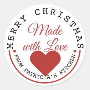 Merry Christmas Made With Love Classic Round Sticker