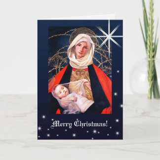 Merry Christmas. Madonna and Child Christmas  Holiday Card
