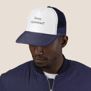 Merry Christmas Magic Printed Name White-Navy-Cap Trucker Hat