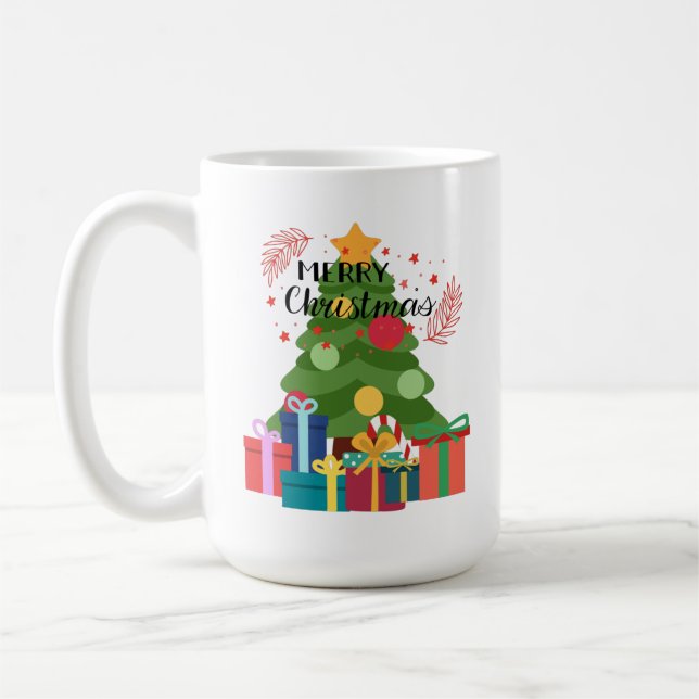 Merry Christmas Magic: Tree and Gifts Coffee Mug (Left)
