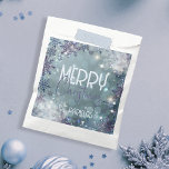 Merry Christmas Magical Winter Wonderland Favour Bag<br><div class="desc">Embrace the magic of the holiday season with our customisable Christmas Favour Bag. Adorned with a mesmerising snowflake design in hues of blue and purple, this bag is a testament to the beauty of winter. The centre of the bag features a customisable message, allowing you to add a personal touch...</div>