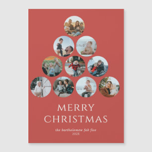 Merry Christmas Magnet 10 Photos Red