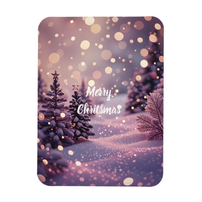 Merry Christmas Magnets -Customizable Text  (Vertical)