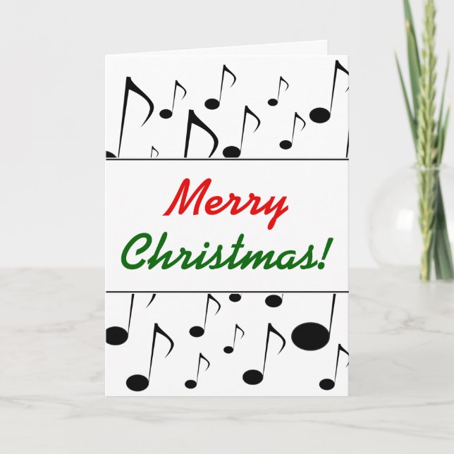 "Merry Christmas!" + Many Musical Notes Pattern (Front)