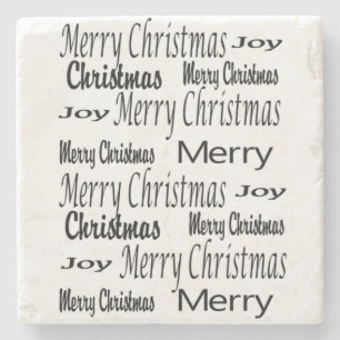 Merry Christmas Marble Stone Coaster, Joy Coaster