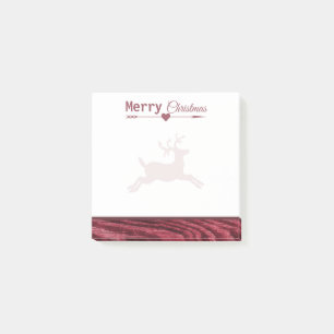 Merry Christmas Marsala Rustic Reindeer 3x3 Post-it Notes