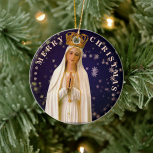 Merry Christmas   Mary virgin   Ceramic Ornament