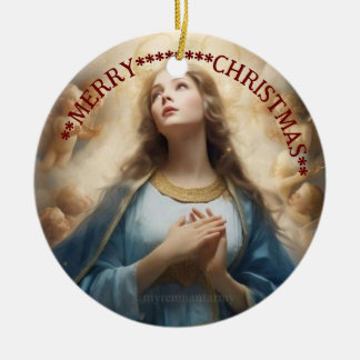 Merry Christmas | Mary virgin | Ceramic Ornament