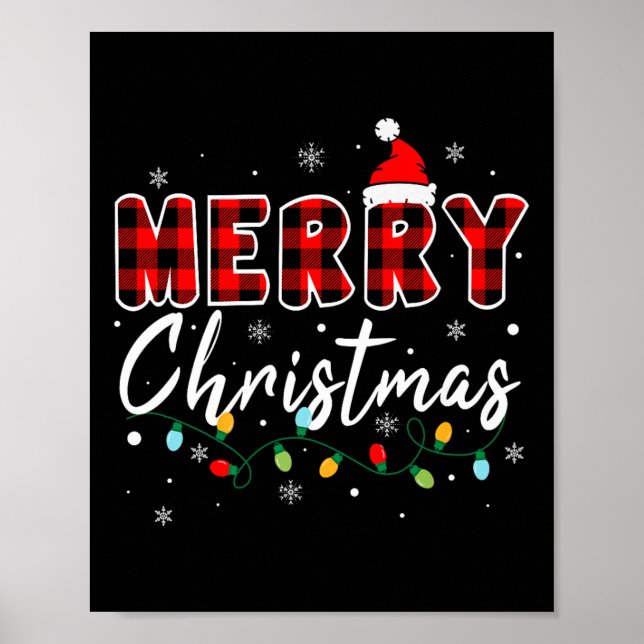 Merry Christmas Matching Family Pajamas Santa Holi Poster (Front)