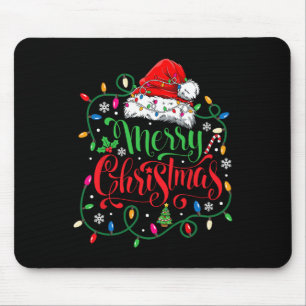 Merry Christmas Matching Family Santa Hat Lights X Mouse Pad