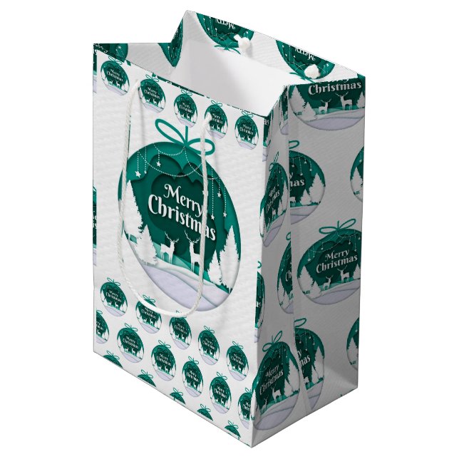 Merry Christmas Medium Gift Bag (Front Angled)