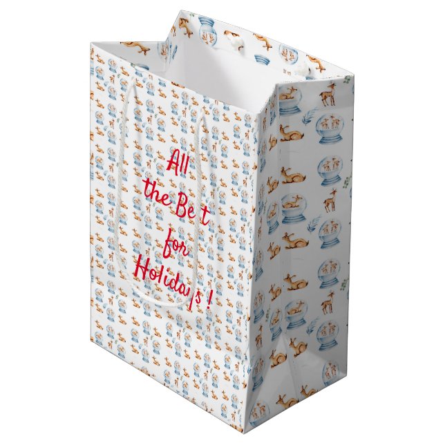 Merry Christmas Medium Gift Bag (Front Angled)