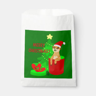 merry christmas meerkat santa funny favour bag