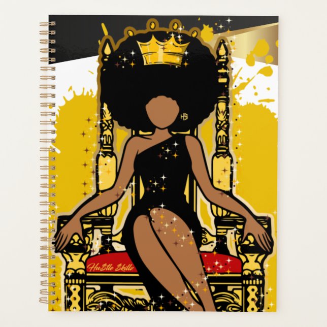 Merry Christmas Melanin Women Black Girl Magic Planner (Front)