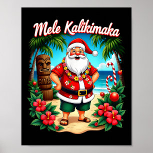 Merry Christmas Mele Kalikimaka Trocal Hawaiian Sa Poster