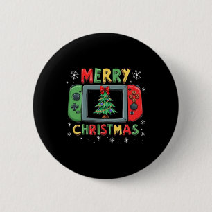 Merry Christmas Men Boys Kids Gaming Gamer Xmas Fu 6 Cm Round Badge