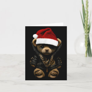 Merry Christmas Merry 2025 Teddy Fashion Rap Teddy Card