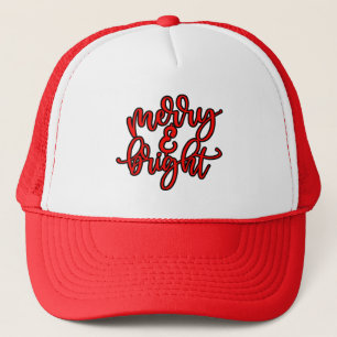 Merry Christmas Merry and Bright Trucker Hat