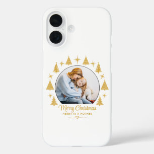 Merry Christmas Merry As A Mother White Gold Photo iPhone 16 Case