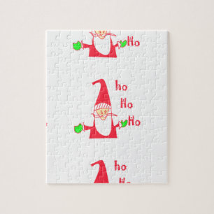 Merry Christmas Merry Christmas Funny Santa Hohoho Jigsaw Puzzle