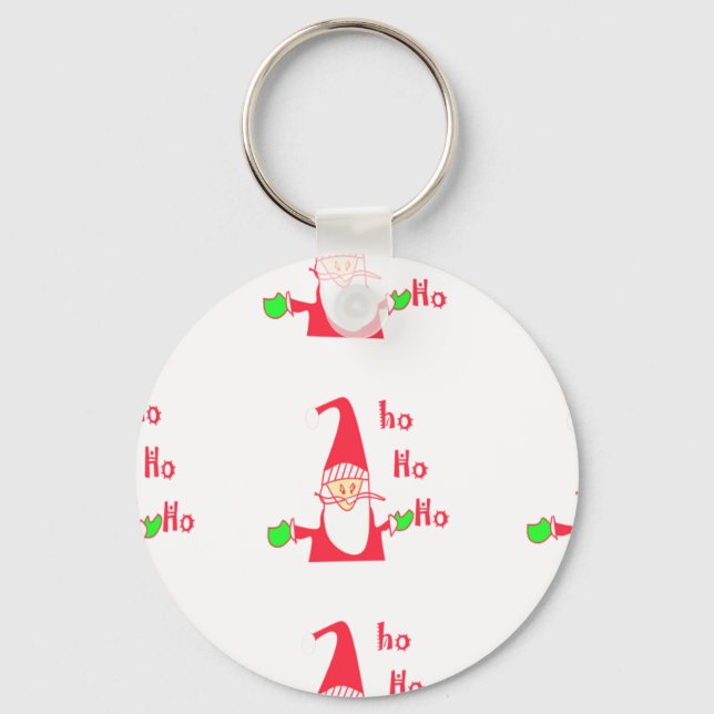Merry Christmas Merry Christmas Funny Santa Hohoho Key Ring (Front)