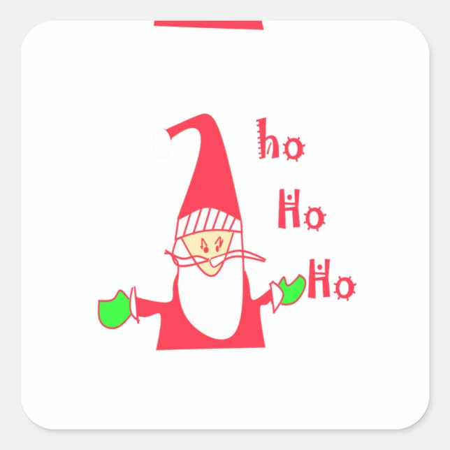 Merry Christmas Merry Christmas Funny Santa Hohoho Square Sticker (Front)