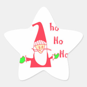 Merry Christmas Merry Christmas Funny Santa Hohoho Star Sticker