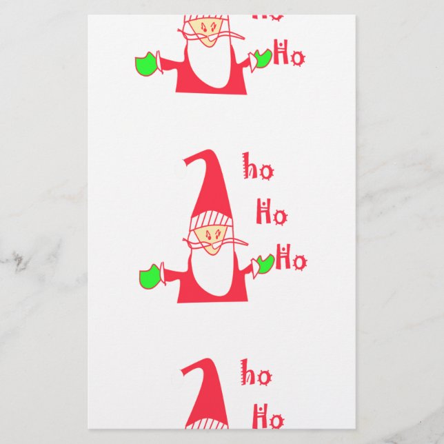 Merry Christmas Merry Christmas Funny Santa Hohoho Stationery (Front)