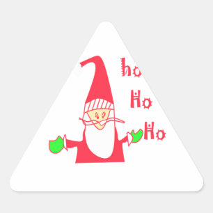 Merry Christmas Merry Christmas Funny Santa Hohoho Triangle Sticker