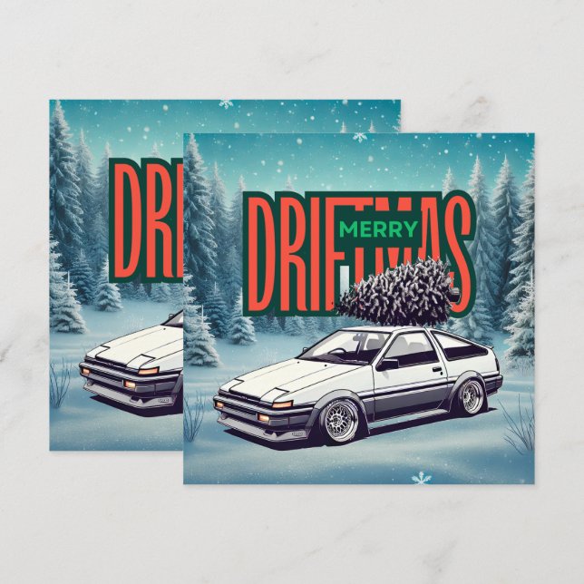 (Merry Christmas) Merry Driftmas - Hachiroku Holiday Card (Front/Back)