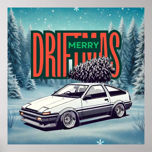 (Merry Christmas) Merry Driftmas - Hachiroku Poster (Front)