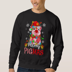 Merry Christmas Merry Pigmas Cute Pig  Xmas 2 Sweatshirt