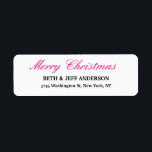 Merry Christmas Message Black White Family Sheet Return Address Label<br><div class="desc">Represent yourself with this modern,  elegant return address label. This template can be customised to meet all professional occupations.</div>