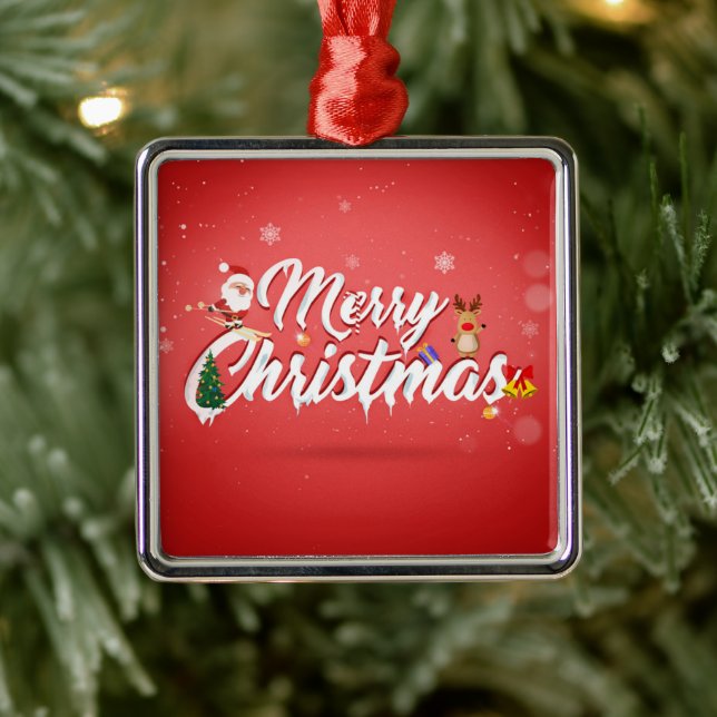 Merry christmas metal ornament (Tree)