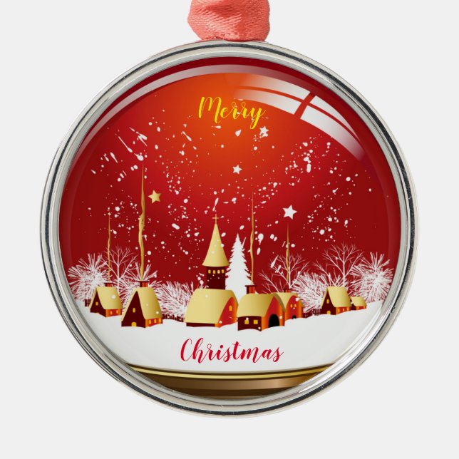 Merry Christmas Metal Ornament (Front)