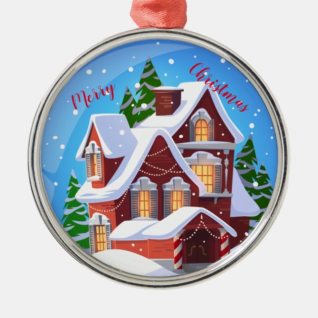 Merry Christmas Metal Ornament (Front)
