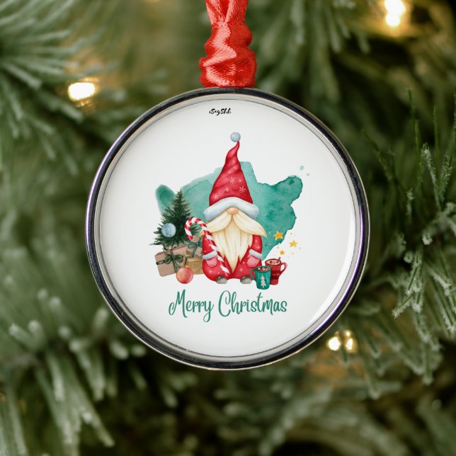 merry christmas metal ornament (Tree)